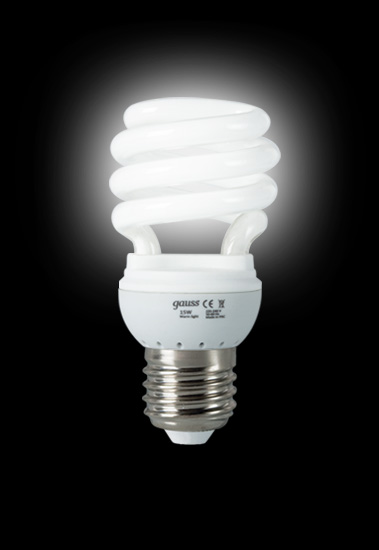 Энергосберегающая лампа Gauss T2 SPIRAL 220-240V 15W 4200K E27  