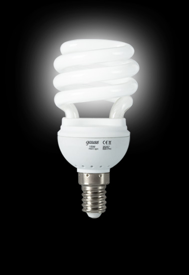 Энергосберегающая лампа Gauss T2 SPIRAL 220-240V 15W 4200K E14  