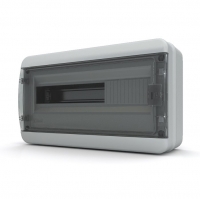 Щит распределительный наружный пластиковый Tekfor 18 модулей, цвет дверцы - прозрачный черный (IP65)  