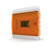 Щит распределительный внутренний пластиковый Tekfor 8 модулей, цвет дверцы - прозрачный оранжевый (IP40) [BVO 40-08-1]