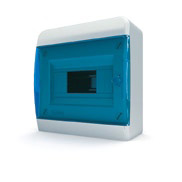 Щит распределительный наружный пластиковый Tekfor 8 модулей, цвет дверцы - прозрачный синий (IP40) [BNS 40-08-1]