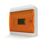 Щит распределительный наружный пластиковый Tekfor 8 модулей, цвет дверцы - прозрачный оранжевый (IP40) [BNO 40-08-1]