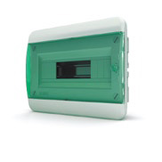 Щит распределительный внутренний пластиковый Tekfor 12 модулей, цвет дверцы - прозрачный зеленый (IP40) [BVZ 40-12-1]