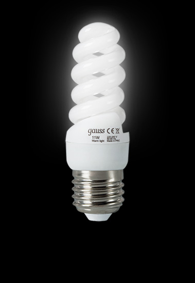 Энергосберегающая лампа Gauss T2 SPIRAL 220-240V 11W 4200K E27  