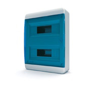 Щит распределительный наружный пластиковый Tekfor 24 модуля, цвет дверцы - прозрачный синий (IP40) [BNS 40-24-1]