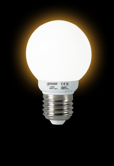 Энергосберегающая лампа Gauss GLOBE 220-240V 13W 2700K E27